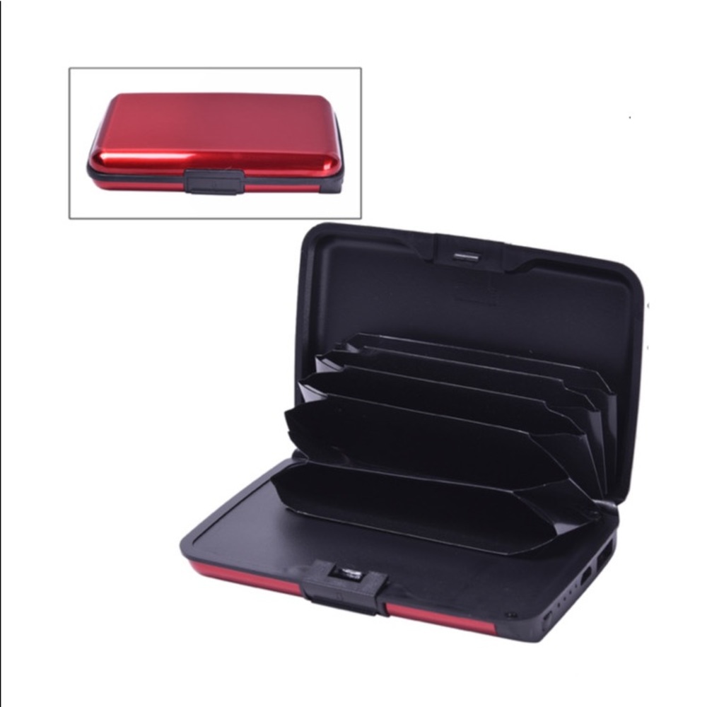 2-in-1 Red RFID Wallet with 1800mAH Power Bank & USB Cable (To Charge Power Bank
